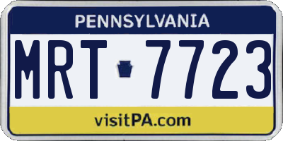 PA license plate MRT7723