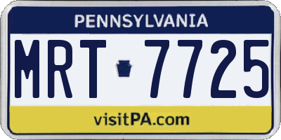 PA license plate MRT7725