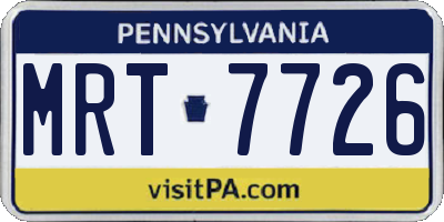 PA license plate MRT7726