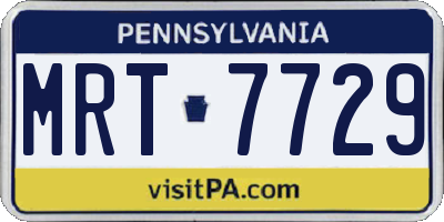 PA license plate MRT7729