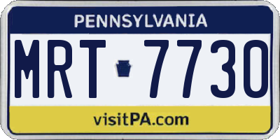 PA license plate MRT7730
