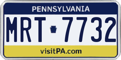 PA license plate MRT7732