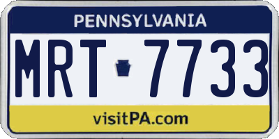 PA license plate MRT7733