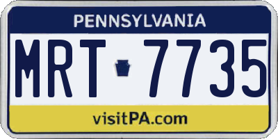 PA license plate MRT7735