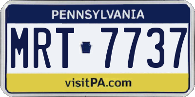 PA license plate MRT7737
