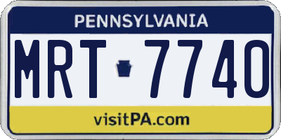 PA license plate MRT7740