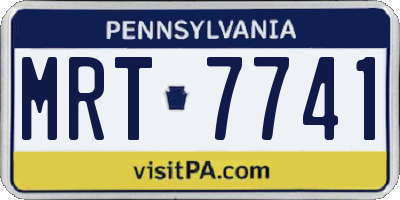 PA license plate MRT7741