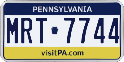 PA license plate MRT7744