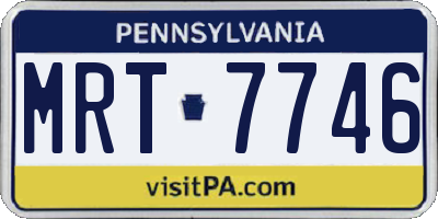 PA license plate MRT7746