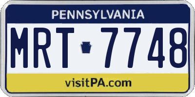 PA license plate MRT7748