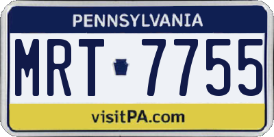 PA license plate MRT7755