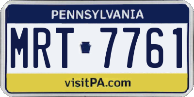PA license plate MRT7761