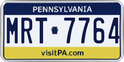 PA license plate MRT7764