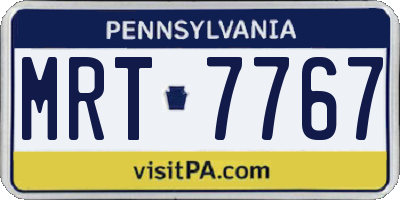 PA license plate MRT7767
