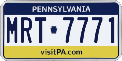 PA license plate MRT7771