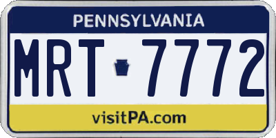 PA license plate MRT7772