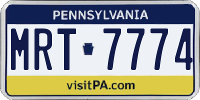 PA license plate MRT7774