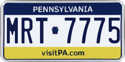 PA license plate MRT7775