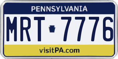 PA license plate MRT7776