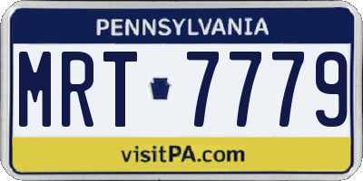PA license plate MRT7779