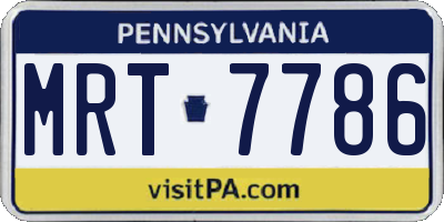 PA license plate MRT7786
