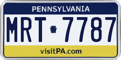 PA license plate MRT7787