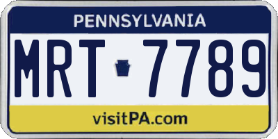 PA license plate MRT7789