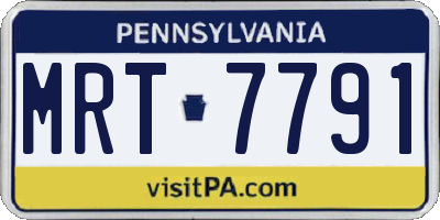 PA license plate MRT7791