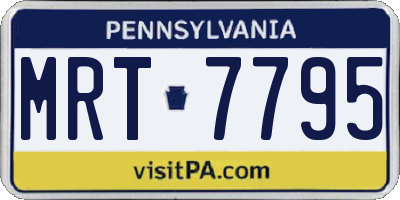 PA license plate MRT7795