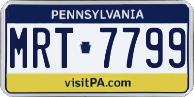 PA license plate MRT7799
