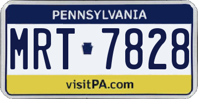 PA license plate MRT7828