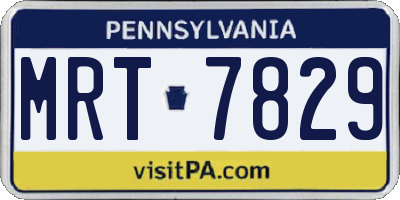 PA license plate MRT7829