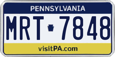 PA license plate MRT7848