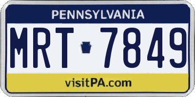 PA license plate MRT7849