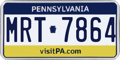PA license plate MRT7864