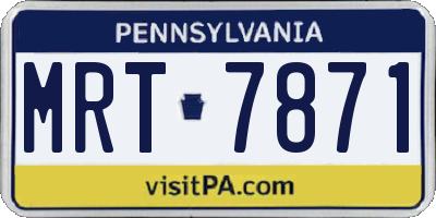 PA license plate MRT7871