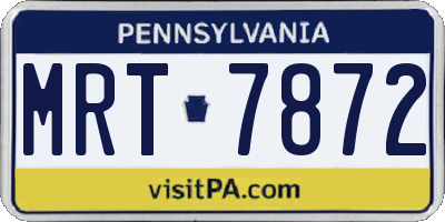 PA license plate MRT7872