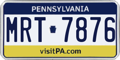 PA license plate MRT7876