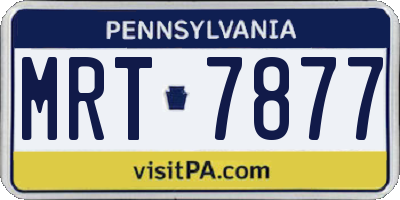 PA license plate MRT7877