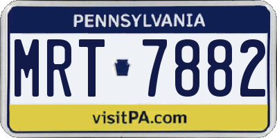 PA license plate MRT7882