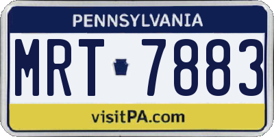 PA license plate MRT7883