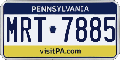 PA license plate MRT7885