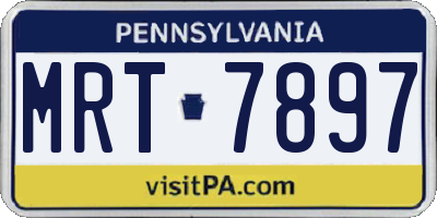 PA license plate MRT7897