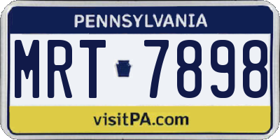 PA license plate MRT7898