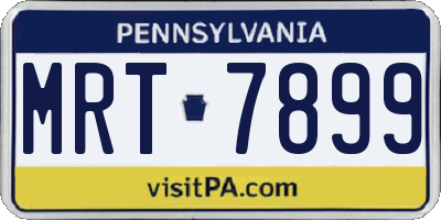 PA license plate MRT7899