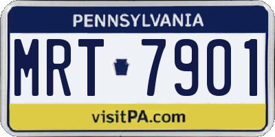 PA license plate MRT7901