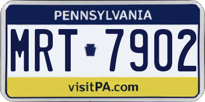 PA license plate MRT7902