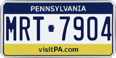 PA license plate MRT7904