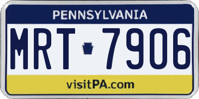 PA license plate MRT7906