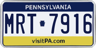 PA license plate MRT7916